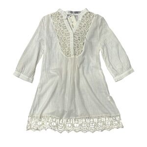 NWT Miilla size Large white lace 3/4 sleeve shirt